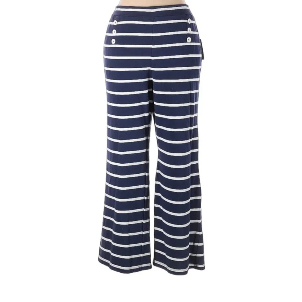 NWT Vineyard Vines For Target Womens Blue Sailor Nautical Striped Pants XL NEW - Picture 8 of 13